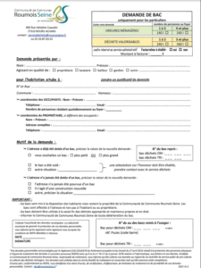 Communauté de communes. Demande de bac